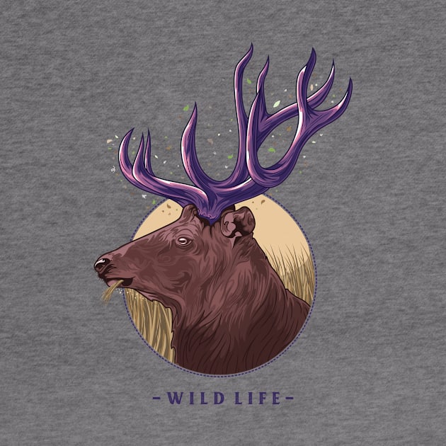 "Wild life" Deer illustration by Deflow